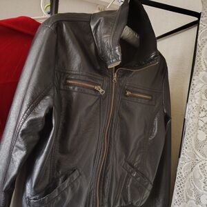 Faded Glory Black Leather Jacket